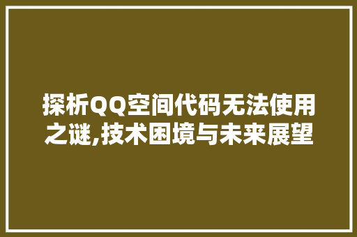 探析QQ空间代码无法使用之谜,技术困境与未来展望