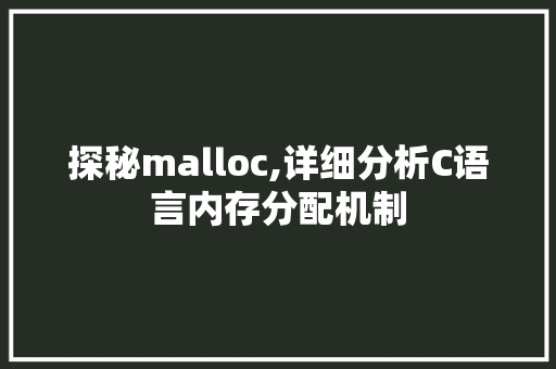 探秘malloc,详细分析C语言内存分配机制