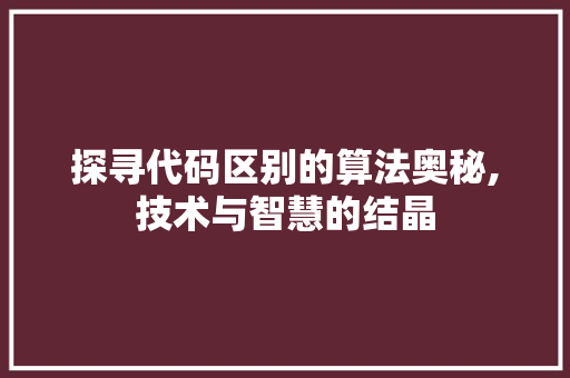 探寻代码区别的算法奥秘,技术与智慧的结晶