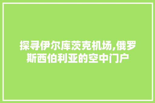 探寻伊尔库茨克机场,俄罗斯西伯利亚的空中门户