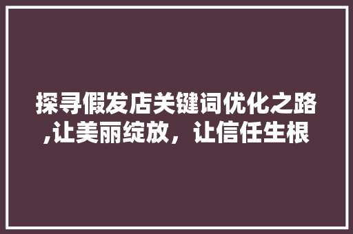 探寻假发店关键词优化之路,让美丽绽放，让信任生根