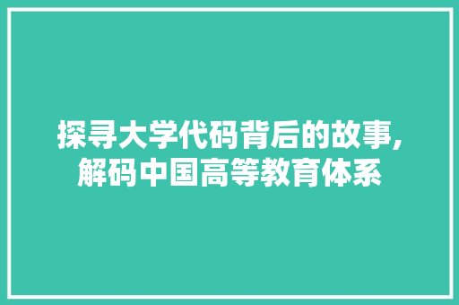 探寻大学代码背后的故事,解码中国高等教育体系 JavaScript