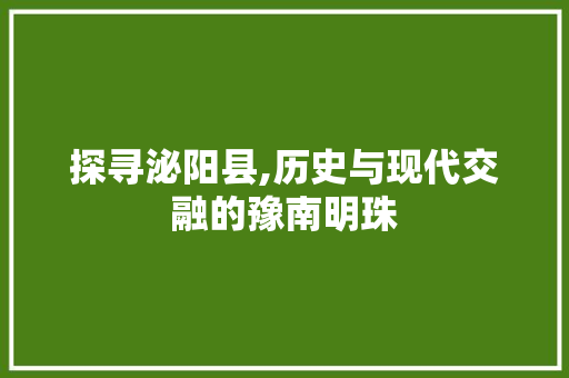 探寻泌阳县,历史与现代交融的豫南明珠 HTML