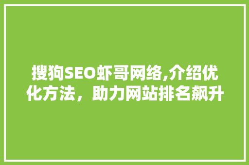 搜狗SEO虾哥网络,介绍优化方法，助力网站排名飙升