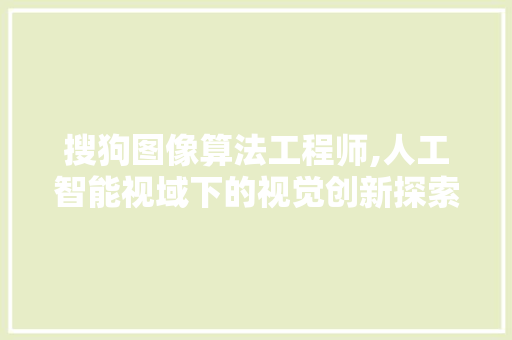 搜狗图像算法工程师,人工智能视域下的视觉创新探索