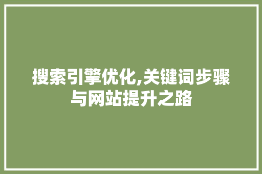 搜索引擎优化,关键词步骤与网站提升之路