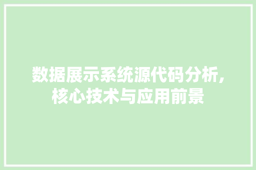 数据展示系统源代码分析,核心技术与应用前景