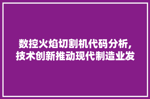 数控火焰切割机代码分析,技术创新推动现代制造业发展