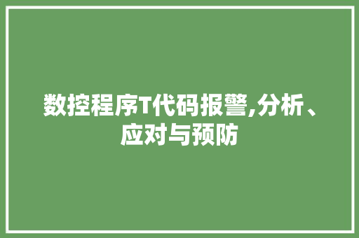 数控程序T代码报警,分析、应对与预防