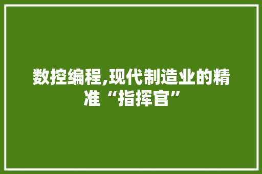 数控编程,现代制造业的精准“指挥官”