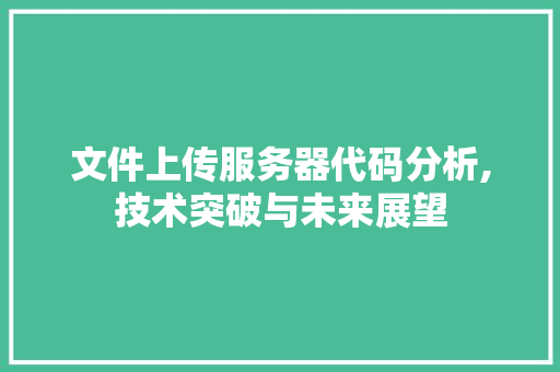 文件上传服务器代码分析,技术突破与未来展望