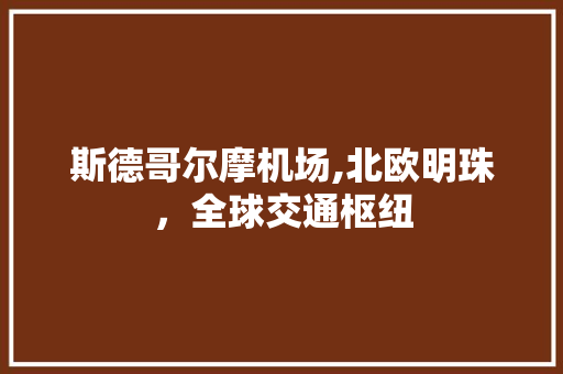 斯德哥尔摩机场,北欧明珠，全球交通枢纽