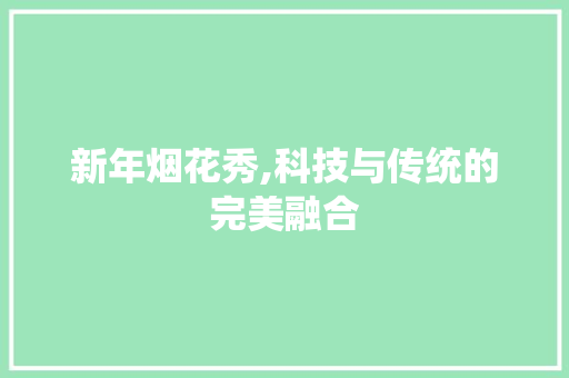 新年烟花秀,科技与传统的完美融合