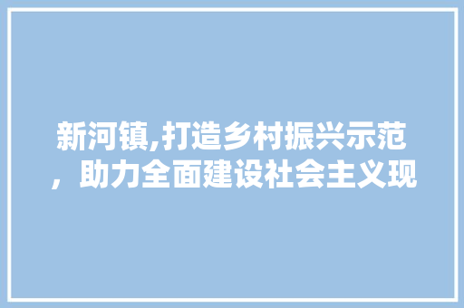 新河镇,打造乡村振兴示范，助力全面建设社会主义现代化国家