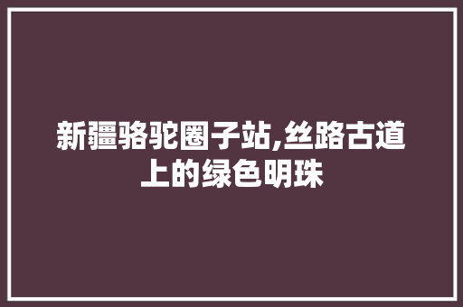 新疆骆驼圈子站,丝路古道上的绿色明珠