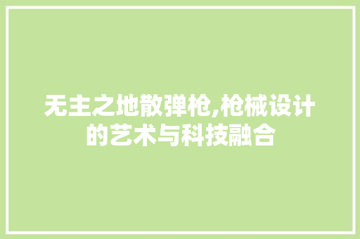 无主之地散弹枪,枪械设计的艺术与科技融合