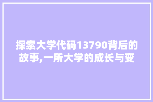 探索大学代码13790背后的故事,一所大学的成长与变革