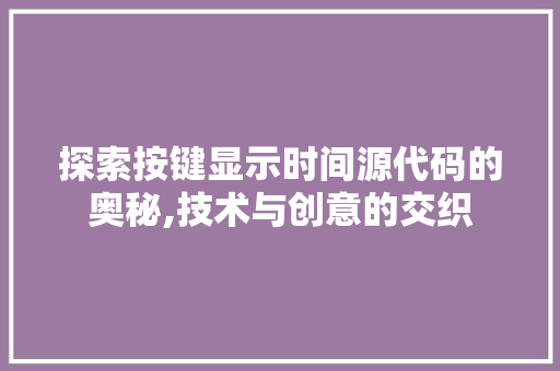 探索按键显示时间源代码的奥秘,技术与创意的交织