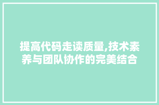 提高代码走读质量,技术素养与团队协作的完美结合