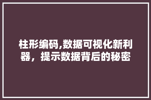 柱形编码,数据可视化新利器，提示数据背后的秘密