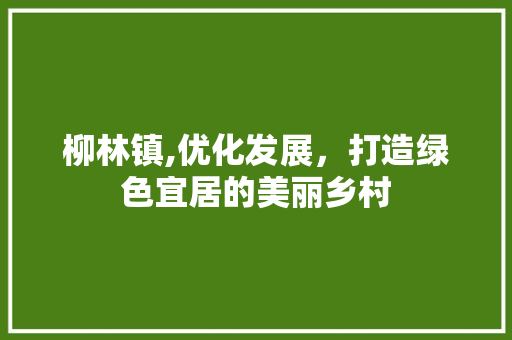 柳林镇,优化发展，打造绿色宜居的美丽乡村