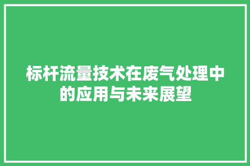 标杆流量技术在废气处理中的应用与未来展望