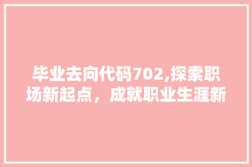 毕业去向代码702,探索职场新起点，成就职业生涯新篇章