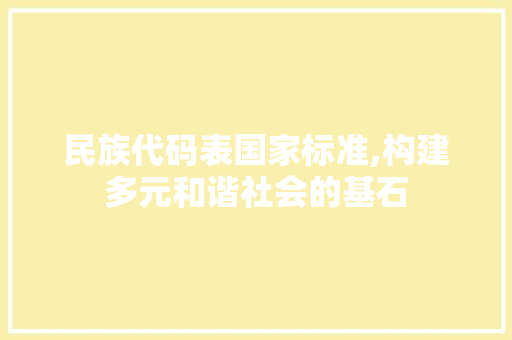 民族代码表国家标准,构建多元和谐社会的基石