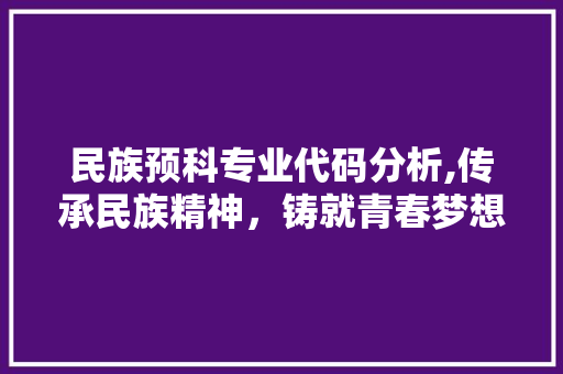 民族预科专业代码分析,传承民族精神，铸就青春梦想