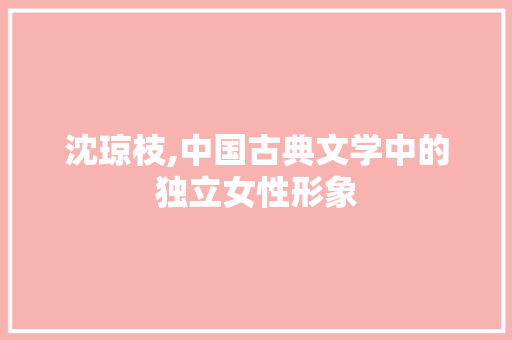 沈琼枝,中国古典文学中的独立女性形象