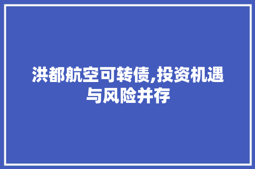 洪都航空可转债,投资机遇与风险并存