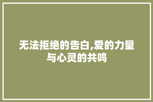 无法拒绝的告白,爱的力量与心灵的共鸣