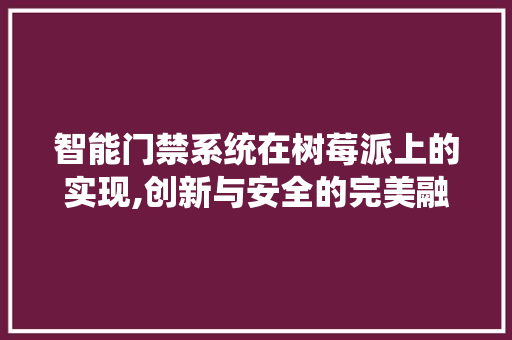 智能门禁系统在树莓派上的实现,创新与安全的完美融合