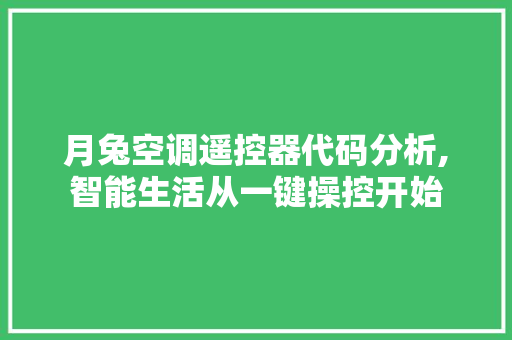 月兔空调遥控器代码分析,智能生活从一键操控开始