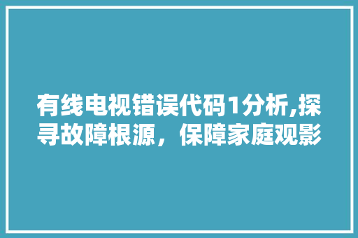 有线电视错误代码1分析,探寻故障根源，保障家庭观影体验