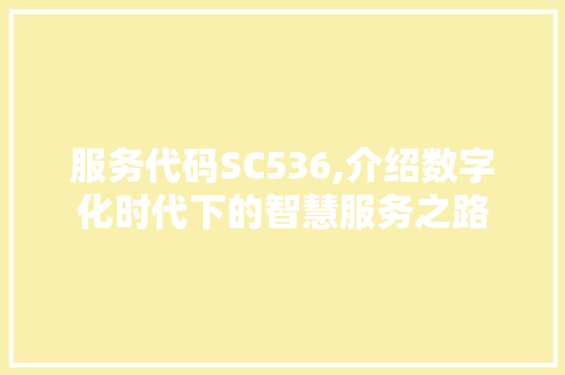 服务代码SC536,介绍数字化时代下的智慧服务之路