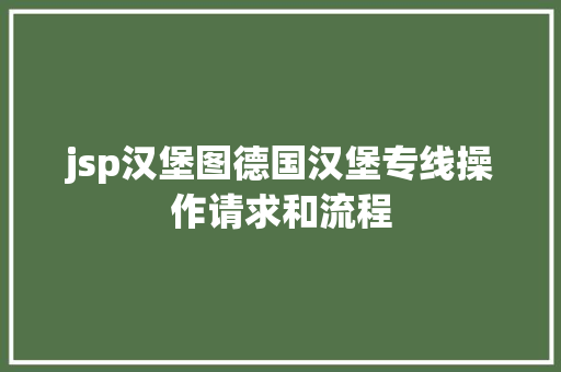 jsp汉堡图德国汉堡专线操作请求和流程