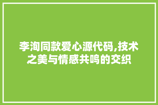 李洵同款爱心源代码,技术之美与情感共鸣的交织