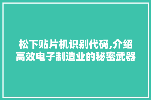 松下贴片机识别代码,介绍高效电子制造业的秘密武器