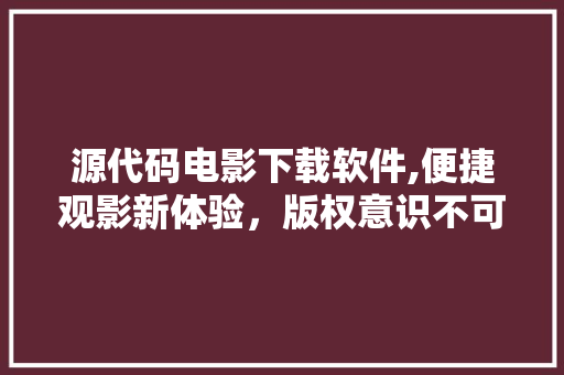 源代码电影下载软件,便捷观影新体验，版权意识不可忽视