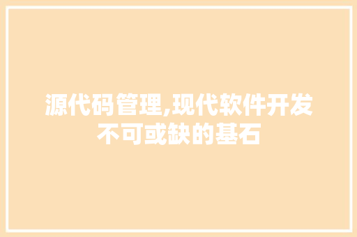 源代码管理,现代软件开发不可或缺的基石