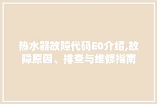 热水器故障代码E0介绍,故障原因、排查与维修指南