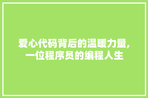 爱心代码背后的温暖力量,一位程序员的编程人生