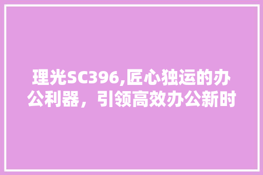 理光SC396,匠心独运的办公利器，引领高效办公新时代