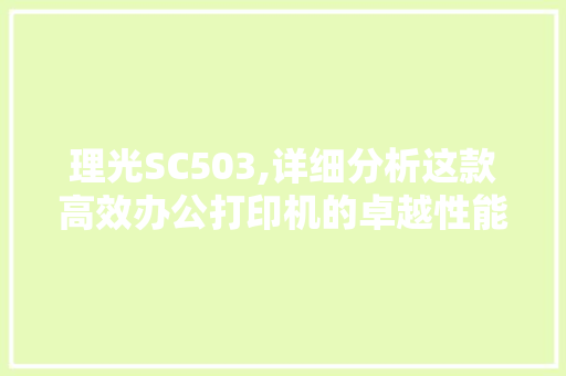 理光SC503,详细分析这款高效办公打印机的卓越性能