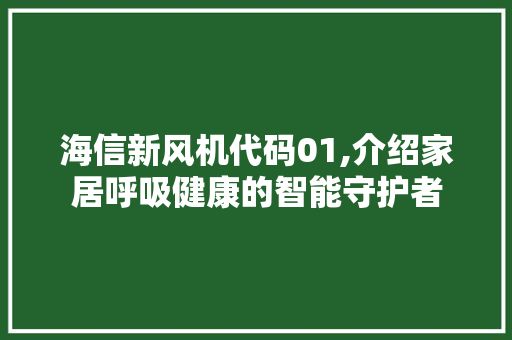 海信新风机代码01,介绍家居呼吸健康的智能守护者