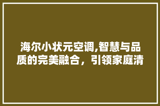 海尔小状元空调,智慧与品质的完美融合，引领家庭清凉新风尚