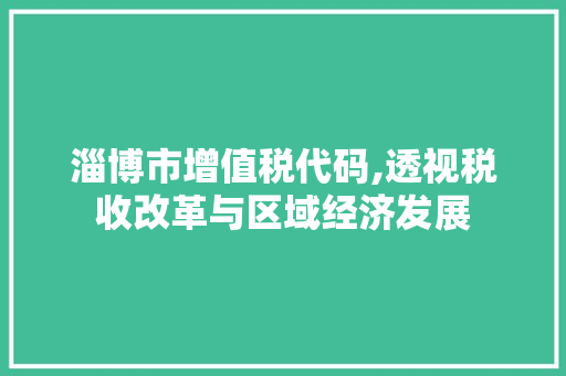 淄博市增值税代码,透视税收改革与区域经济发展