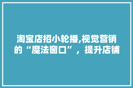 淘宝店招小轮播,视觉营销的“魔法窗口”，提升店铺流量与转化率