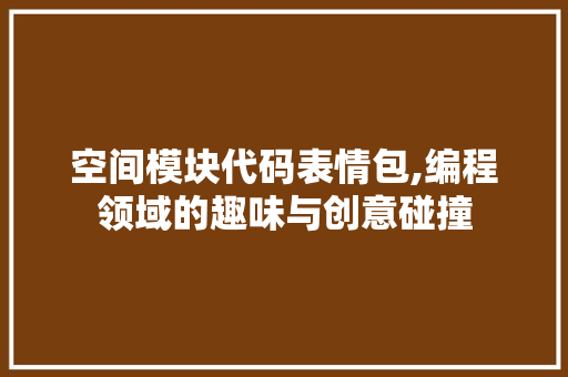 空间模块代码表情包,编程领域的趣味与创意碰撞